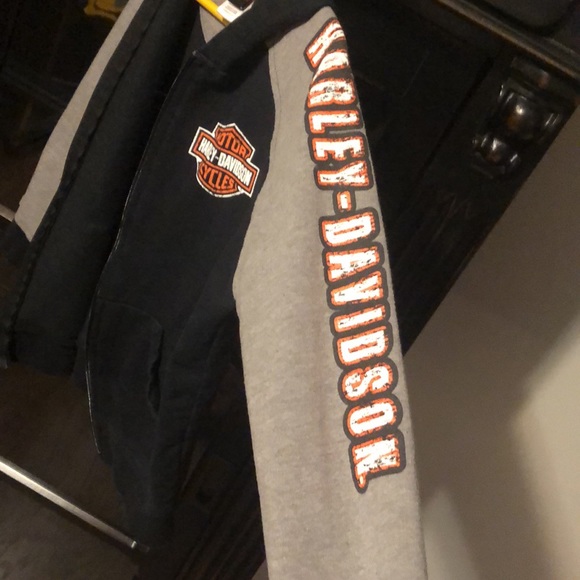 Boys Harley Davidson Zip Up Hoodie - Picture 2 of 4